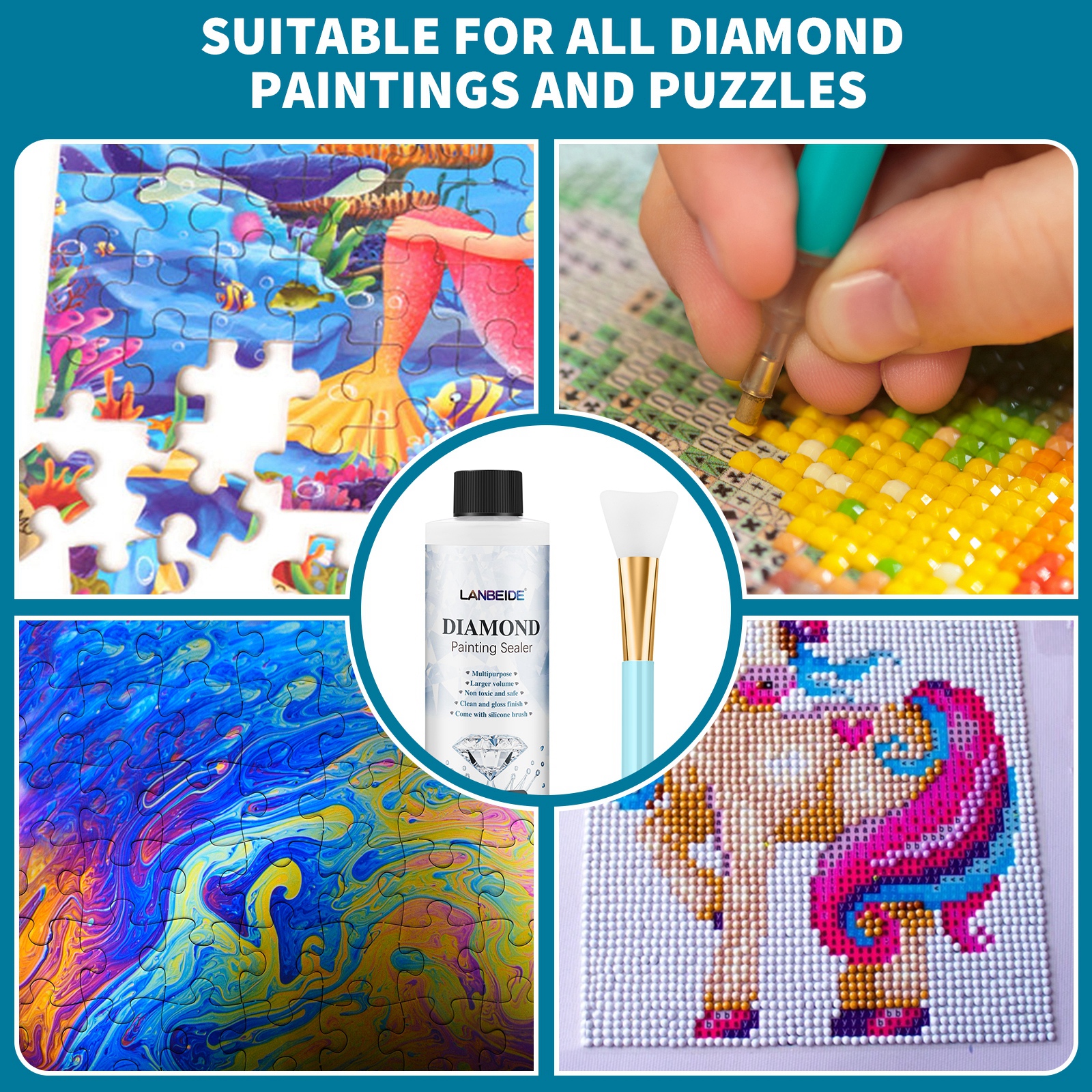 LANBEIDE 200ML Diamond Painting Sealer 5D Art Glue Permanent Hold